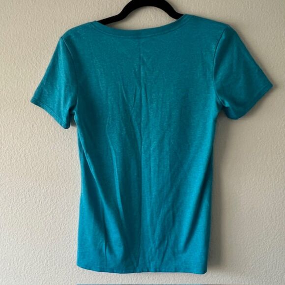 The Nike Tee Athletic Cut Blue Tee Blue Size S V Neck - Picture 3 of 4
